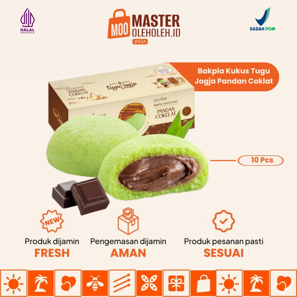 

Bakpia Kukus Tugu Jogja Pandan Coklat Travel Pack Isi 10 Oleh Oleh Khas Jogja