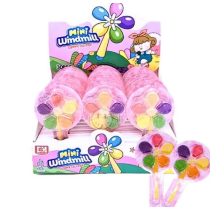 

DSM MINI WINDMILL GUMMY LOLLIPOP 1 PAK ISI 30 PCS