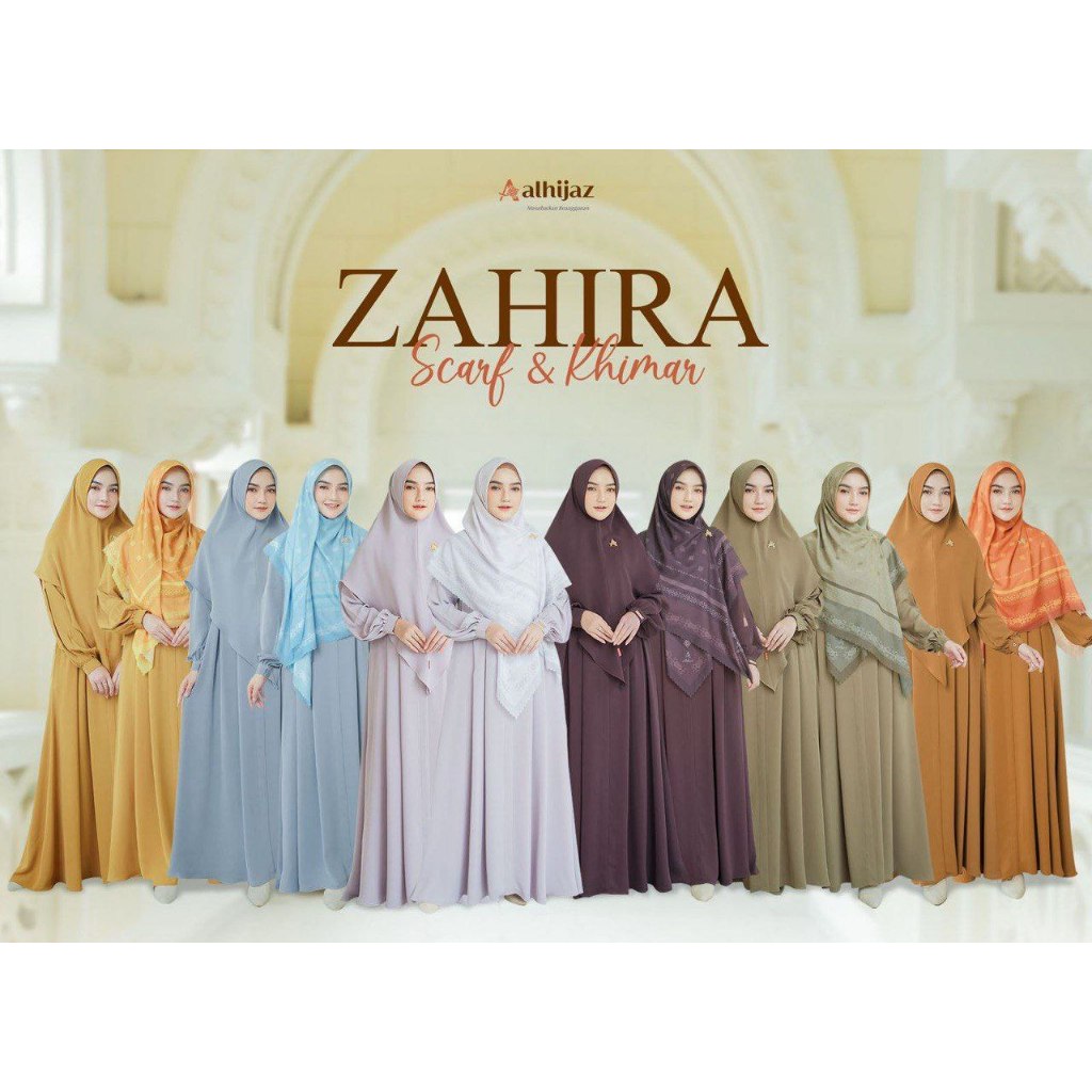 READY GAMIS ZAHIRA BY ALHIJAZ SET SCARF