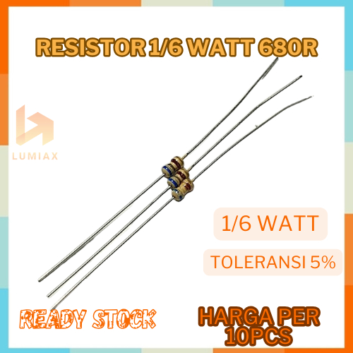 Resistor 1/6 Watt 680r Resistor 1/6 Watt 680r paket 10pcs 1/6Watt 5%