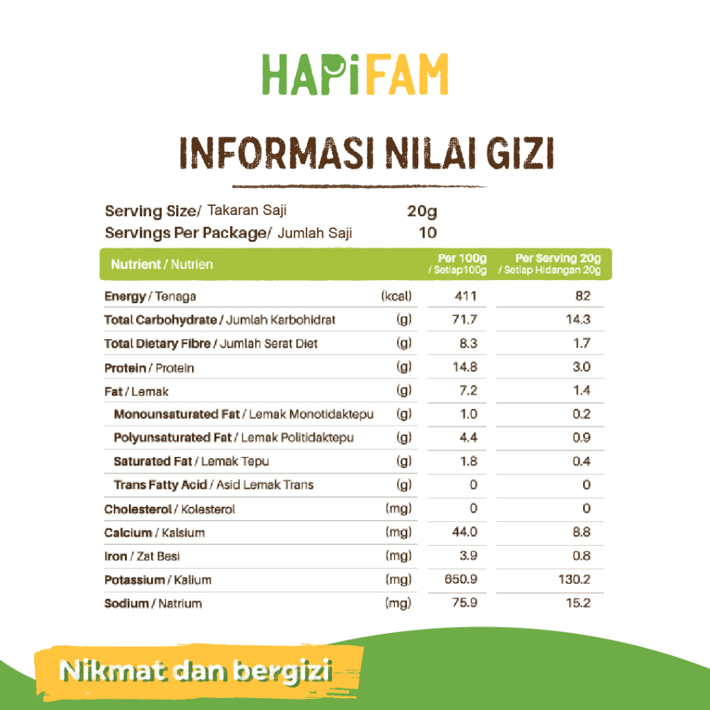 Hapiheros Cereal Flavor Original / Bubur Mpasi Instan Bayi 6Bulan+(20Gx10) (Tanpa Maltodextrine,