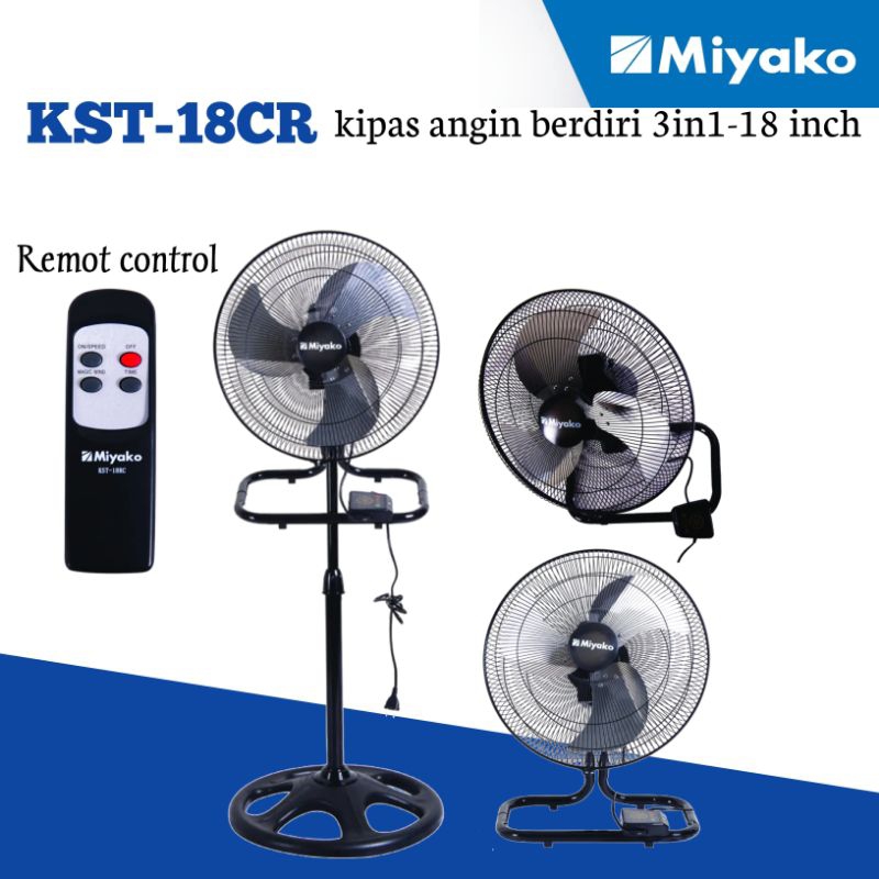 Kipas angin MIYAKO KST 18RC Kipas angin 3in1/kipas angin berdiri 3 fungsi/kipas angin blower 3in1/ki