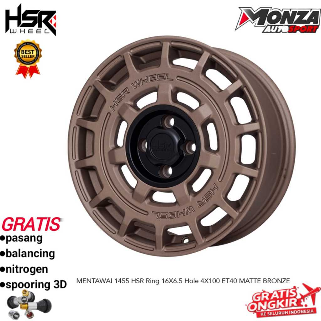 Velg mobil R16 HSR Mentawai untuk vios,yaris,jazz,baleno,city,raize dll Rally Look