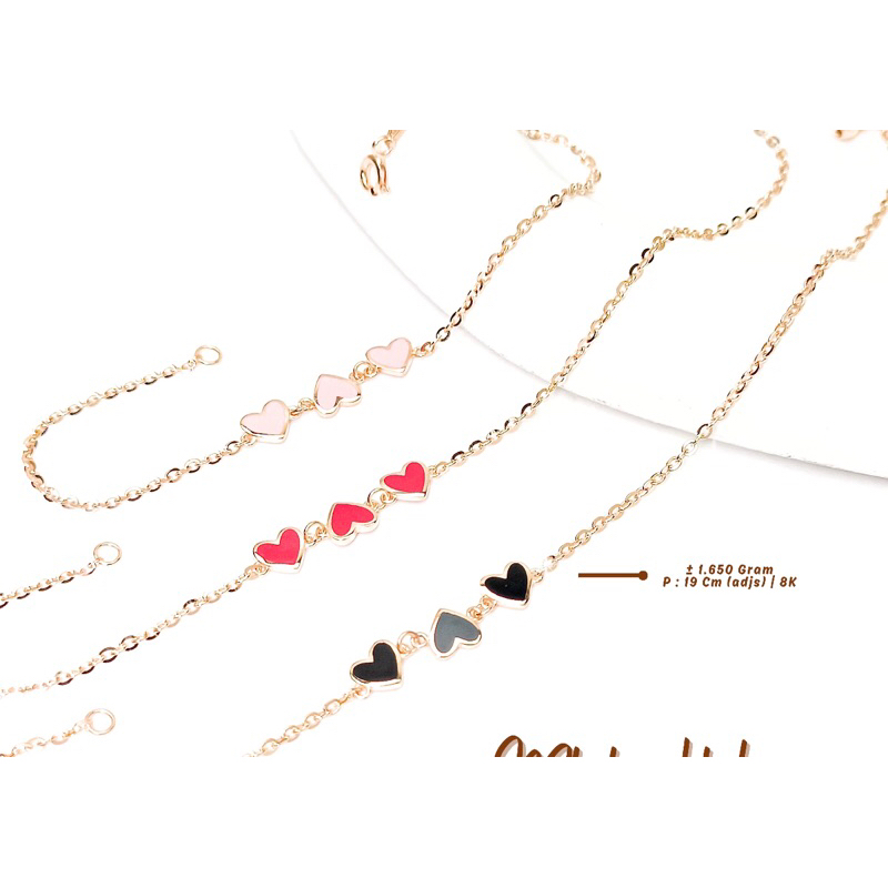 Gelang ubs serut motif love kadar 375 8k