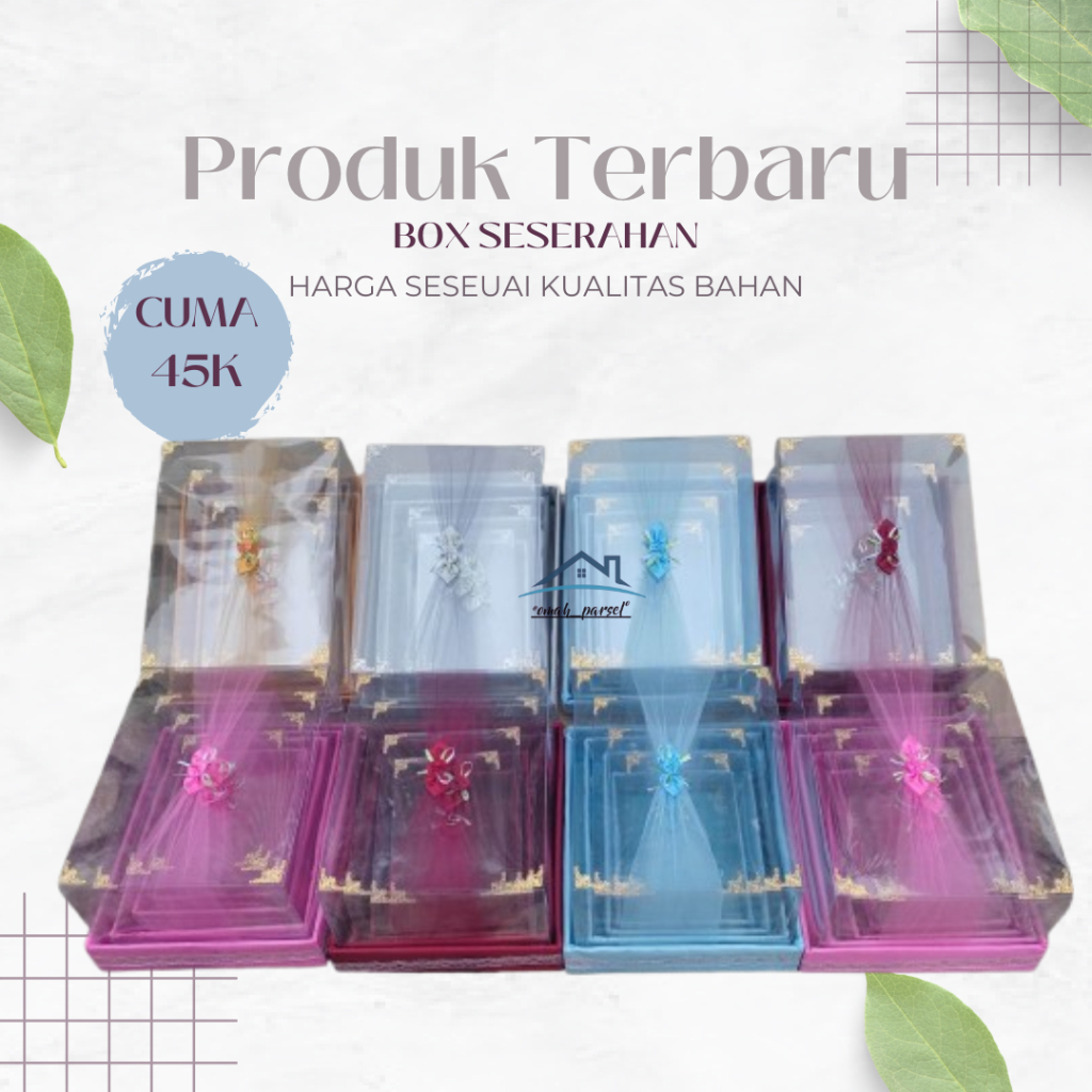 

Box Kotak Seserahan 1 set Isi 4 Pernikahan Full Mika Tempat Jewelery