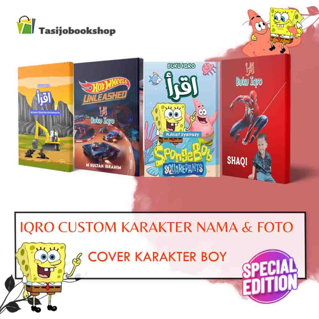 IQRO CUSTOM NAMA-FOTO-IQRO MILENIAL-CUSTOM EDISI KARAKTER BOY