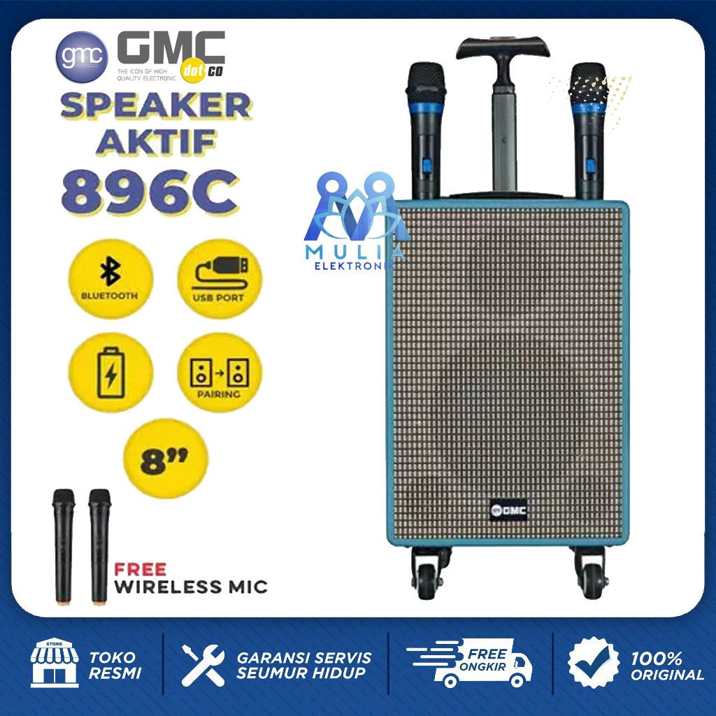 GMC speaker portable meeting 896C Bluetooth Sni Garansi Resmi