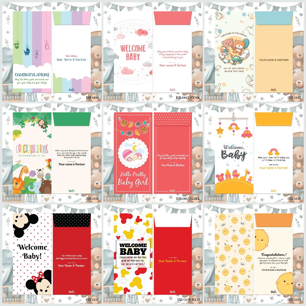 

Custom Order - Angpao Baby Born | Angpao Kelahiran | Welcome to the world (Moire BB Collection 1)