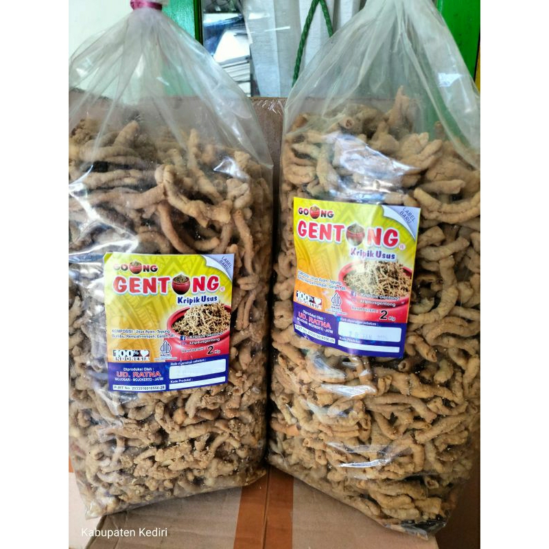 

Kripik Usus Ayam Merk Gentong Gurih Renyah Snack Curah Murah