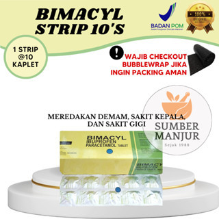 BIMACYL STRIP 10'S / OBAT SAKIT KEPALA,NYERI, & DEMAM