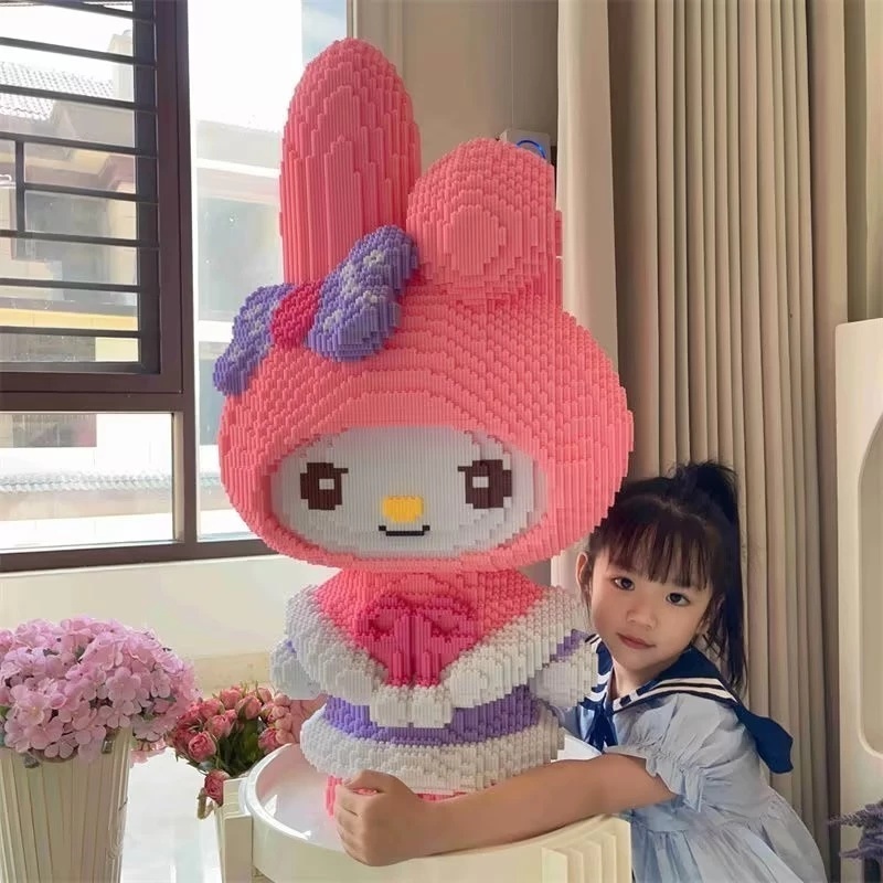 New Deals 55Cm Lego Bricks Jumbo Kuromi Besar Nano Block Sanrio Anime Series Bricks Education Nano