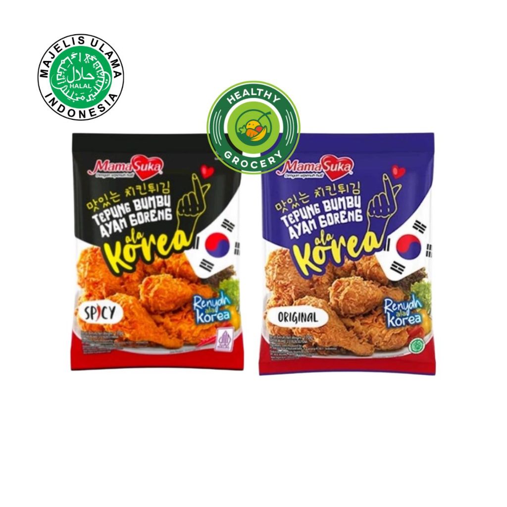 

Mamasuka Tepung Bumbu Ayam Goreng Ala Korea Rasa Original 170gr / Rasa Spicy 170gr