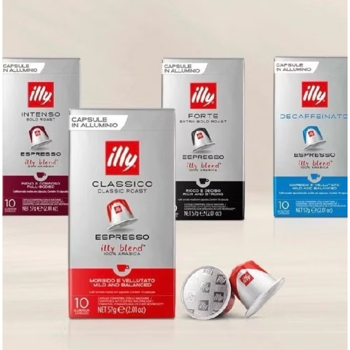 

illy Classico Nespresso Coffee Capsule - Classic Roast dan Decaffeinato - isi 10 kapsul
