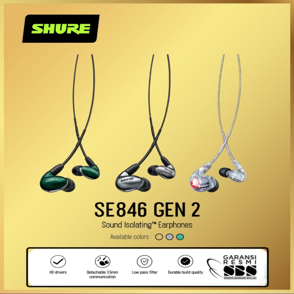 Shure Sound Isolating Wired Earphones SE846 Gen 2 SE 846 Gen2