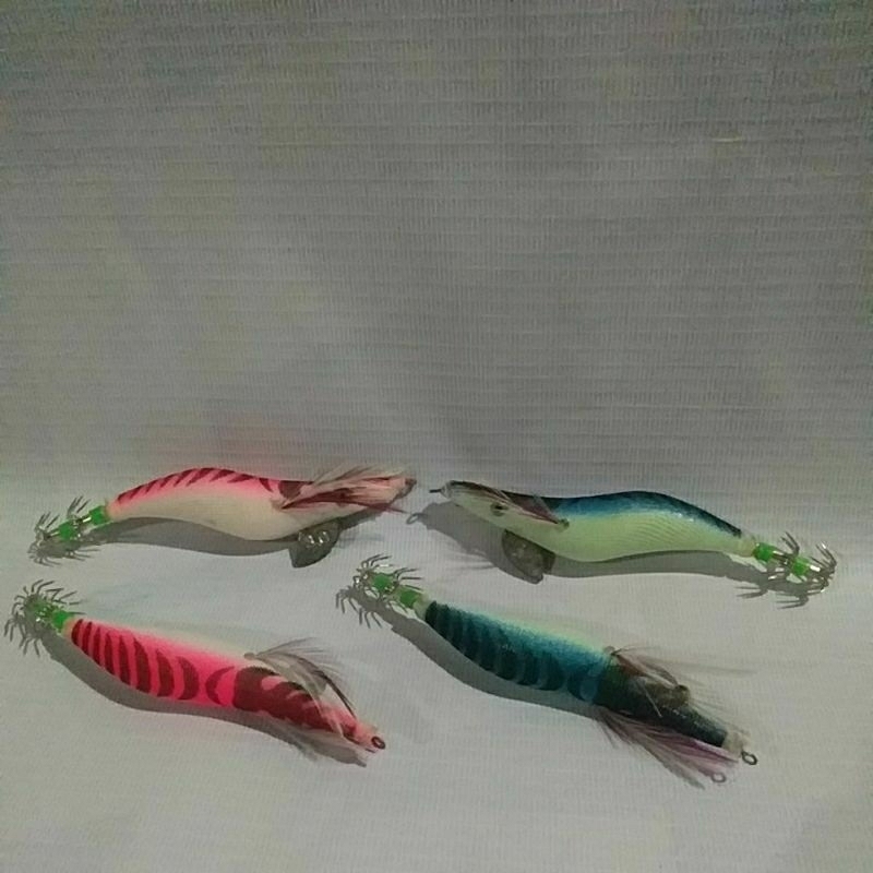 Umpan Cumi Lure/Jig Udang Egi Sinking Murah Killer #3.0(Glow In The Dark)