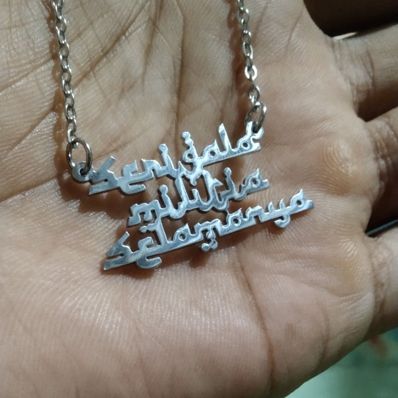 kalung nama lapis emas latin arab