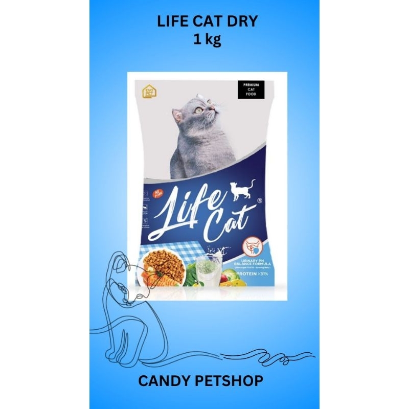 Life Cat 1Kg Adult&kitten Makanan kering dry food