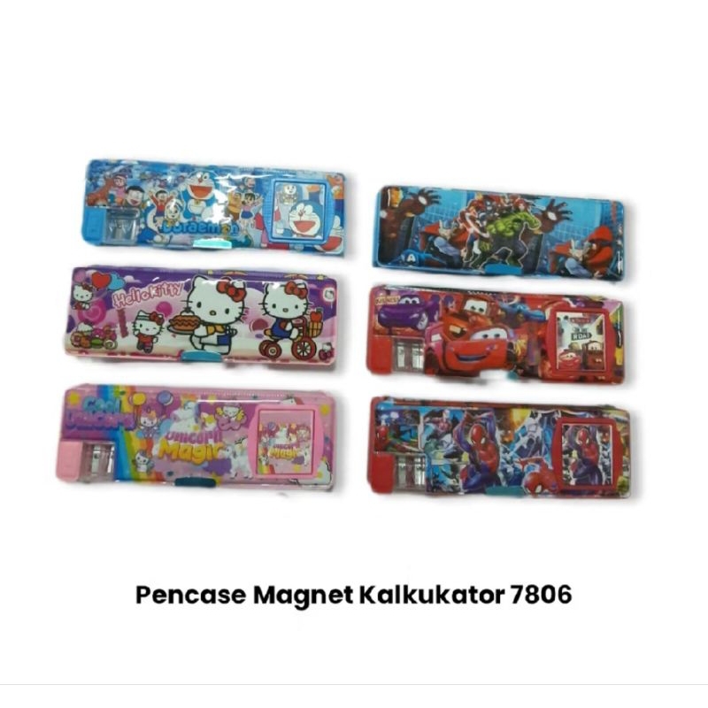

Kotak Pensil Magnet Anak Kalkulator Serutan Rautan Karakter Random