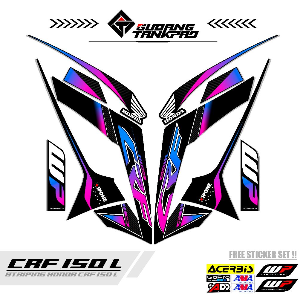 STIKER STRIPING MOTOR CRF 150L 2022 / MTF 14 / POLET CRF 150L / STRIPING SET CRF 150L