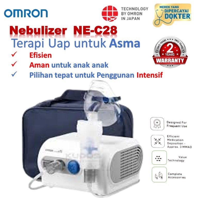 NEBULIZER OMRON NE-C28 / alat uap sesak nafas asma omron / alat nebulizer uap / nebulizer portable