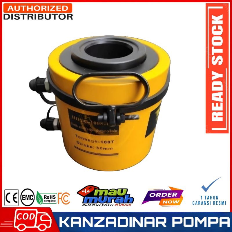 Double 100T 50mm Hollow Plunger Stroke Hydraulic Cylinder BARTON