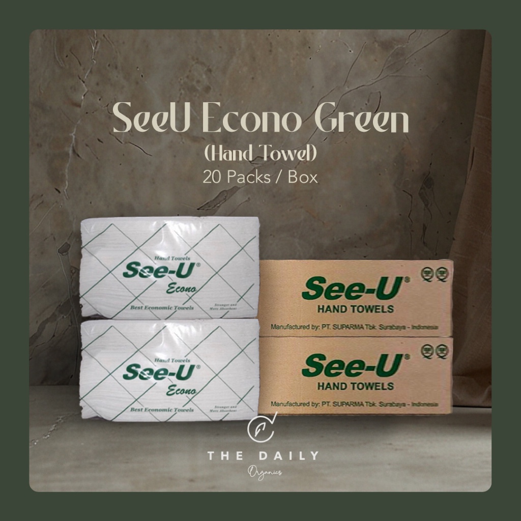 (Paket 1 Dus) SeeU Econo Green (Hand Towel) - 20 Packs - Tissue - 1 Box
