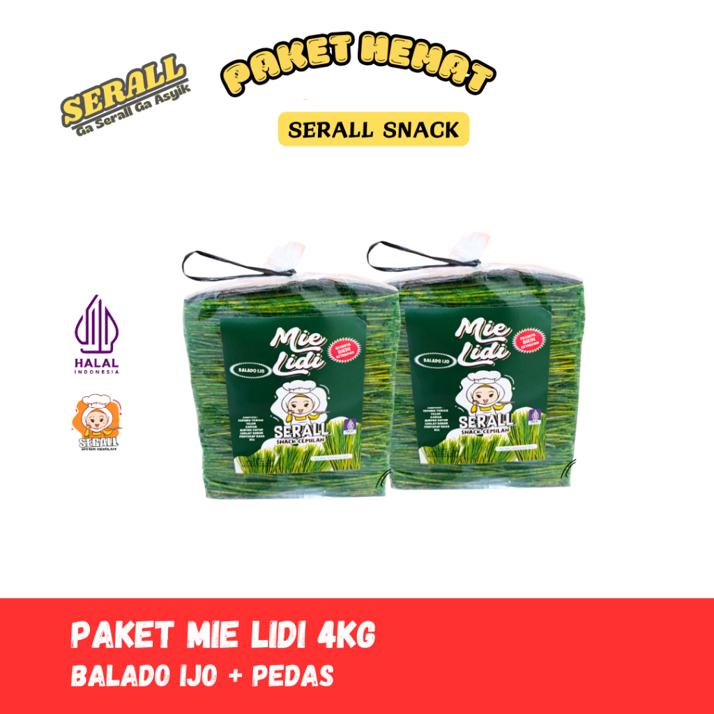 

SERALL Mie Lidi 4Kg Dua Rasa Super Murah Hemat