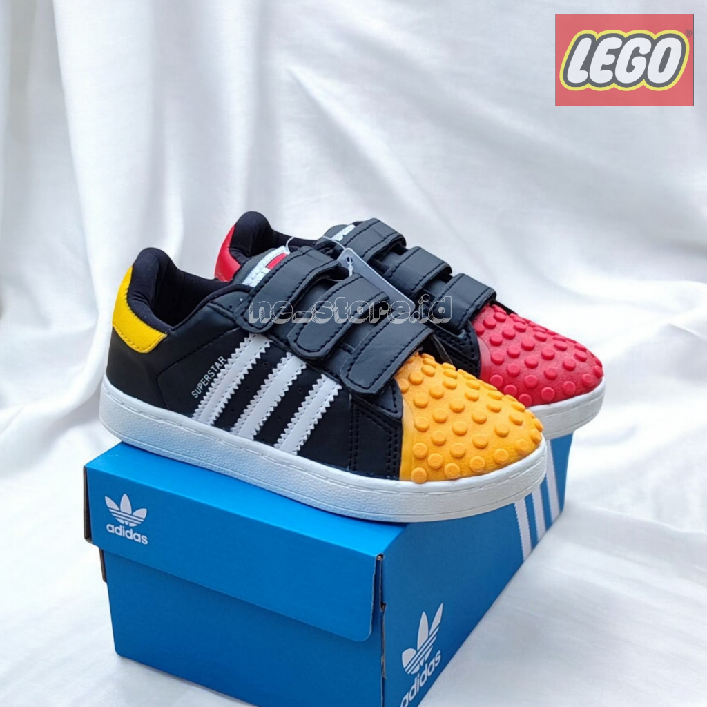 Sepatu adidasss anak superstar lego black yellow red sneakers anak laki laki perempuan adidas kids