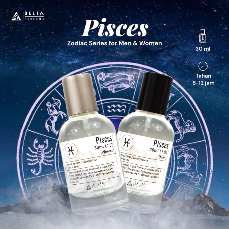 Delta Perfume Official | Pisces Zodiac Series - Parfum Zodiak Tahan Lama - 30 ml