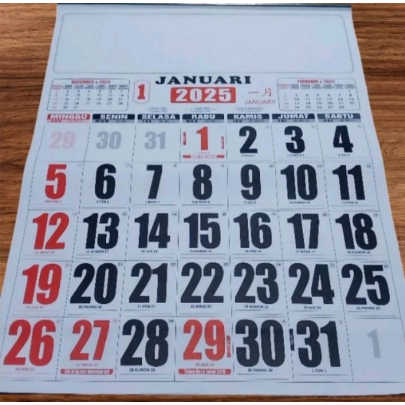 

KALENDER KERJA HARIAN DINDING JUMBO 2025