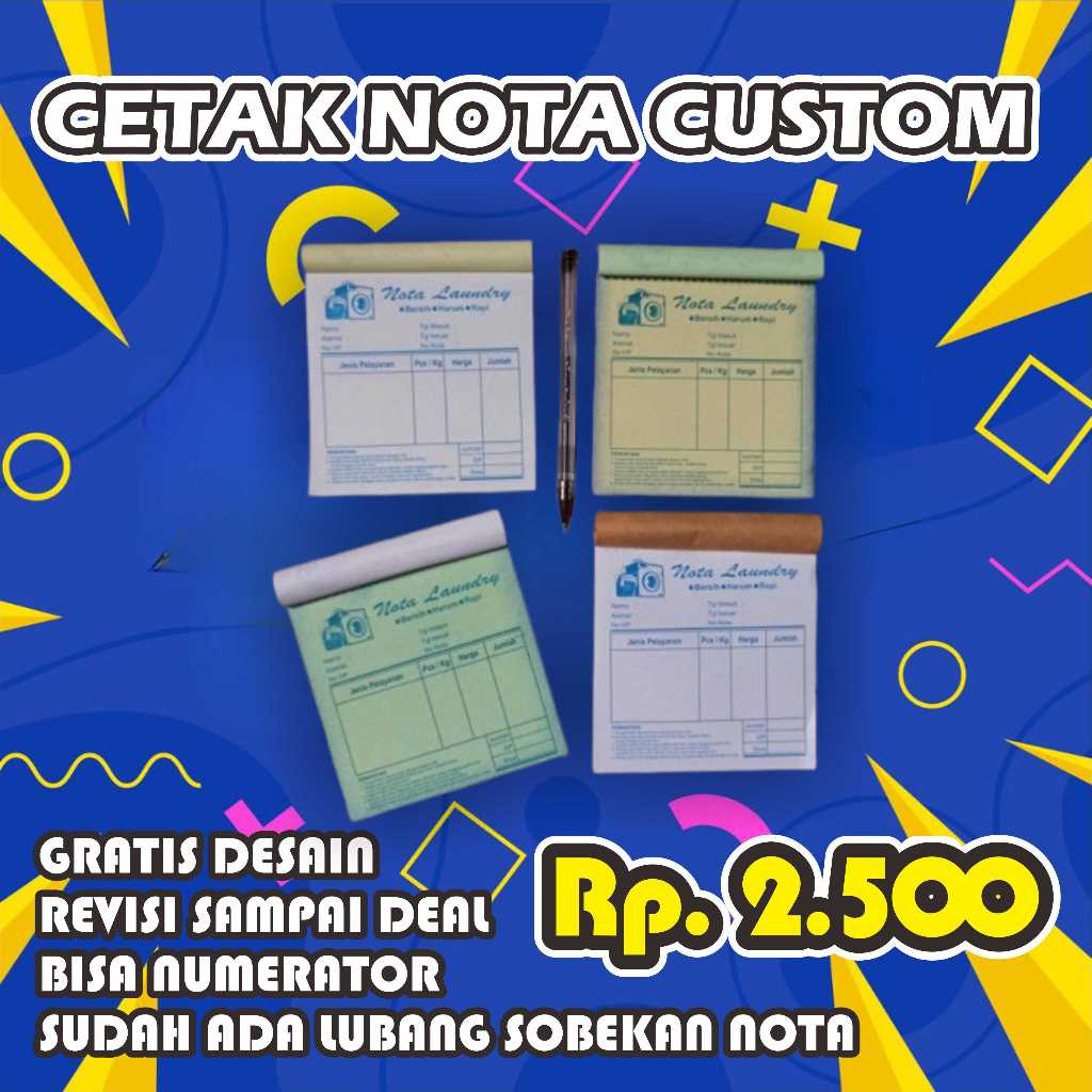 

Cetak Nota Custom Gratis Biaya Desain