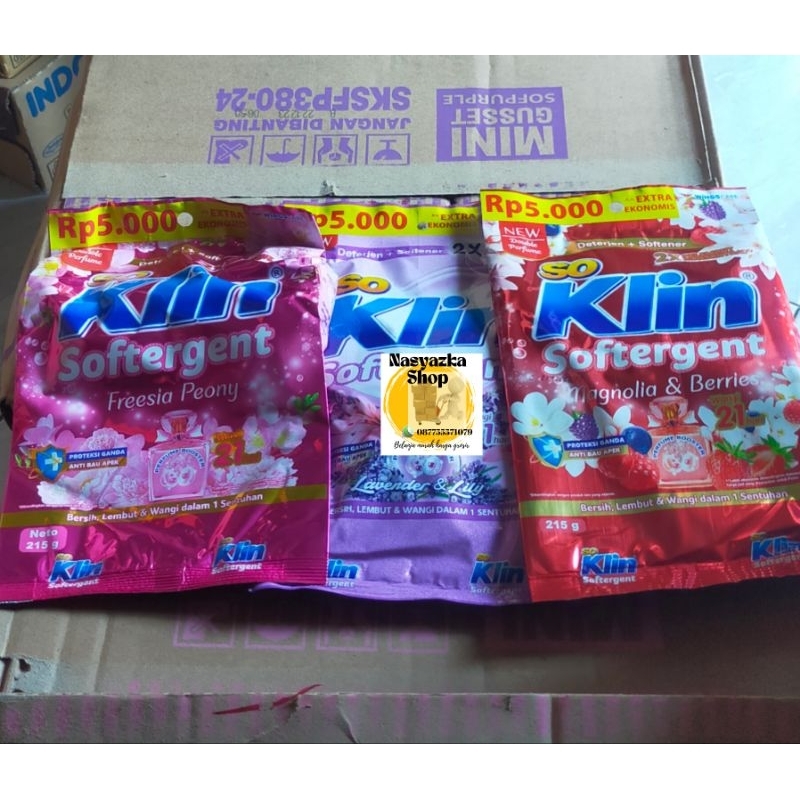 Deterjen Soklin 5rb an / deterjen bubuk soklin 215gr / paket deterjen soklin bubuk  isi 3