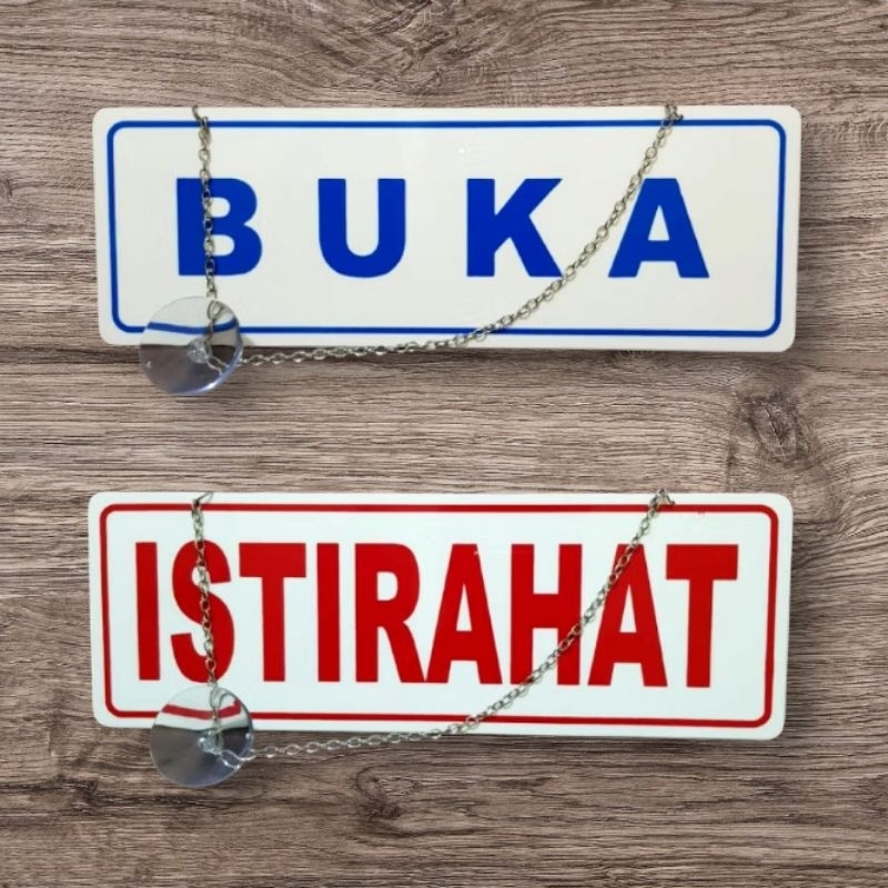 

Akrilik sign BUKA-ISTIRAHAT 10x29cm