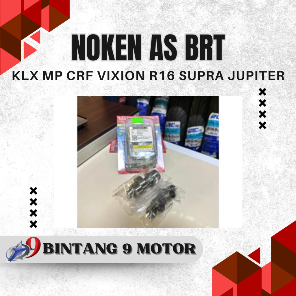 NOKEN AS BRT KLX MP CRF VIXION R16 SUPRA JUPITER T1 T2 T3 T4 R2 S1-BINTANG SEMBILAN MOTOR