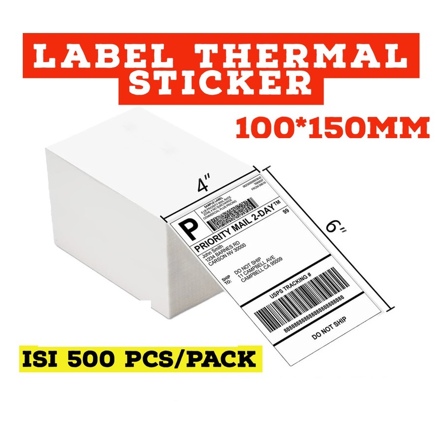 

lkjj SMARTCOM - Kertas Label Sticker Barcode 100 x Kertas Stiker Thermal 100xmm isi pcs