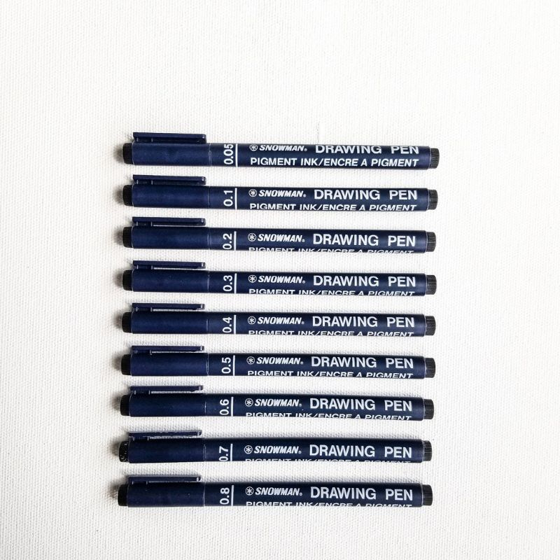 

SNOWMAN Drawing Pen 700 Hitam All Varian Ukuran - PACK BOX