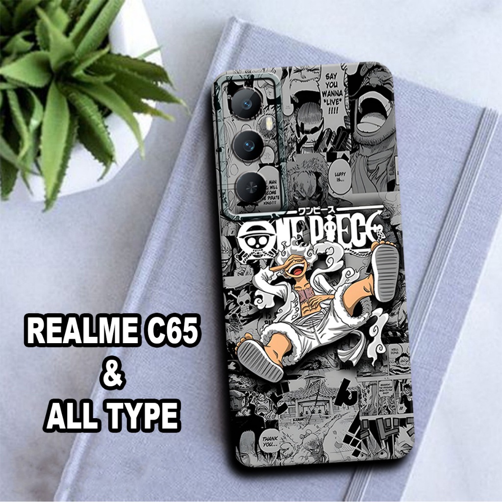 CC3/ Softcase karet lentur untuk realme c65/Motif karakter anime one piece/case realme c65 /kesing r
