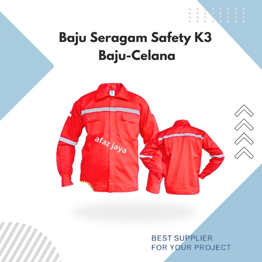 Baju Seragam Kerja Safety K3 Setelan Wearpack Baju Celana K3