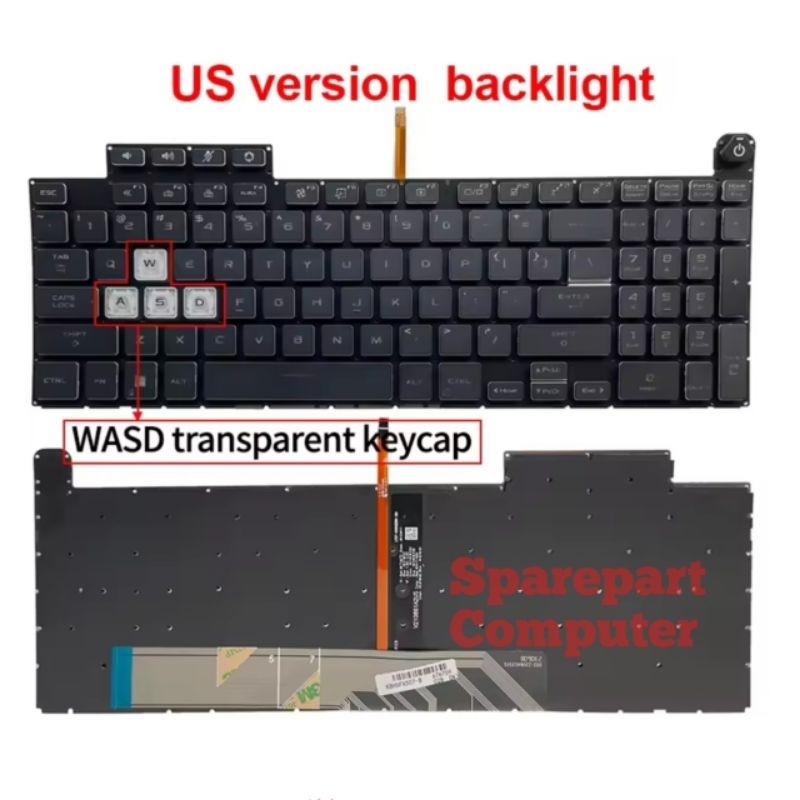 Keyboard Asus TUF Gaming F15 FA507 FA507R FX507 FX507RE FX507ZC FX507ZE FX507ZR GA507 FX517
