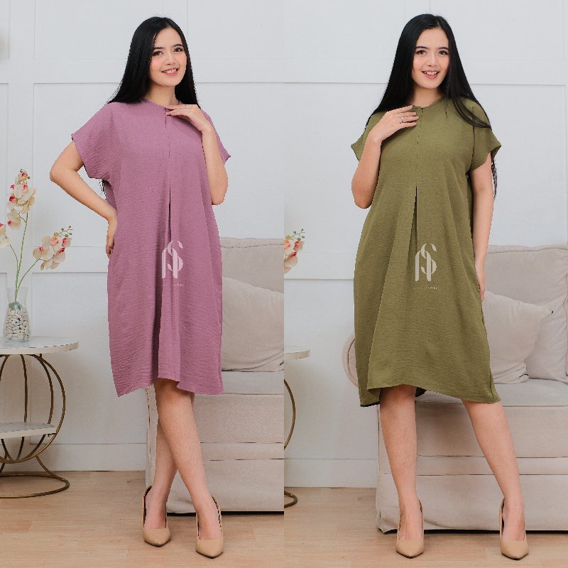 Daster Polos Namira Crinkle Airflow Kekinian Terbaru Baju Wanita Santai Busui