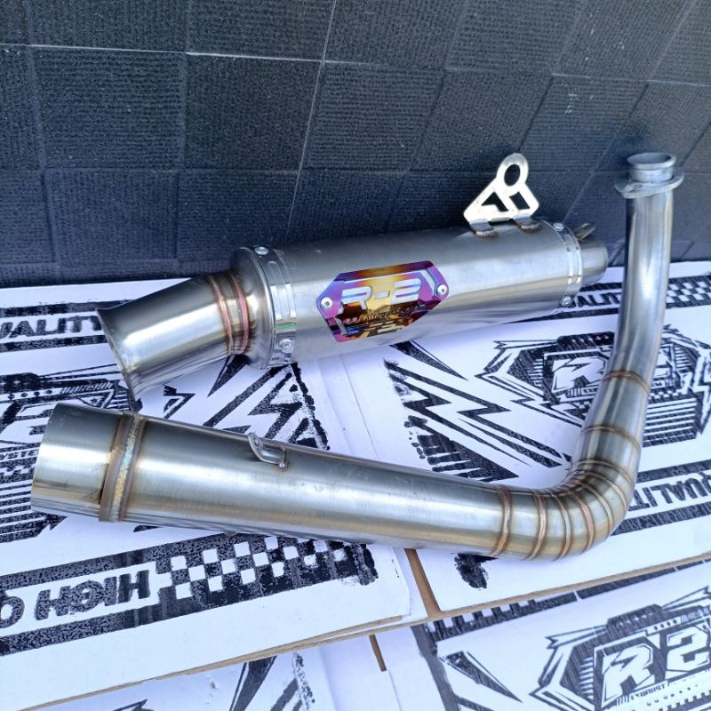 Knalpot bore up harian R2  muffler beat vario aerox 155cc - 200cc head 32 inlet 50
