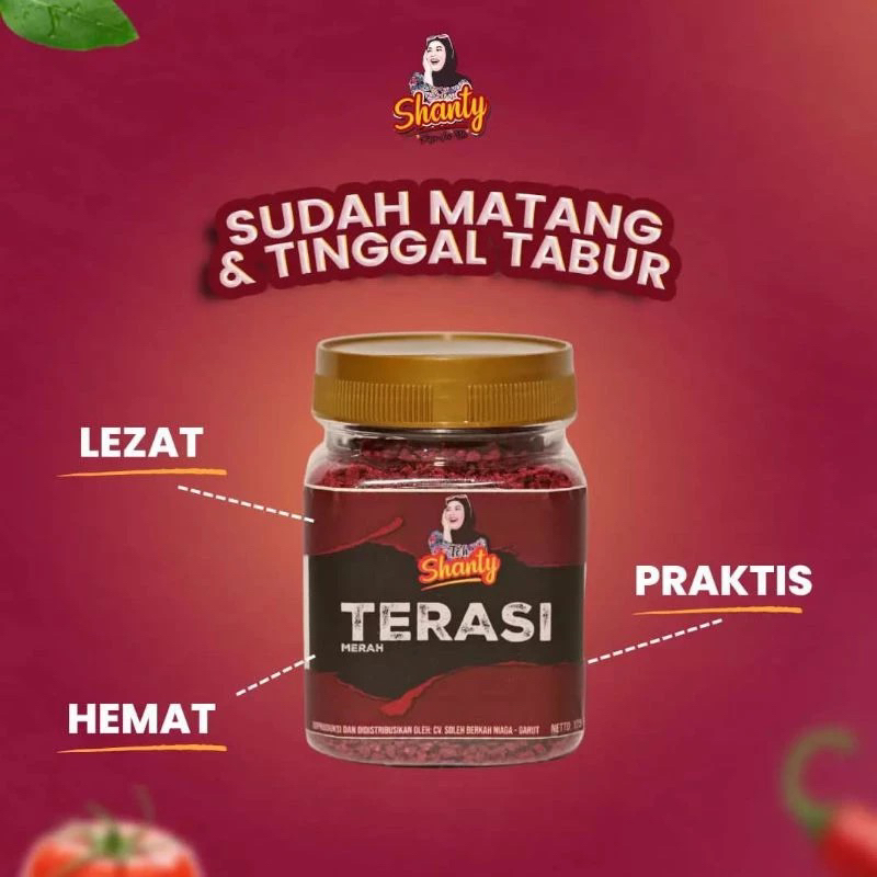 

TERASI MERAH TABUR TEH SHANTY BOTOL 125 GR