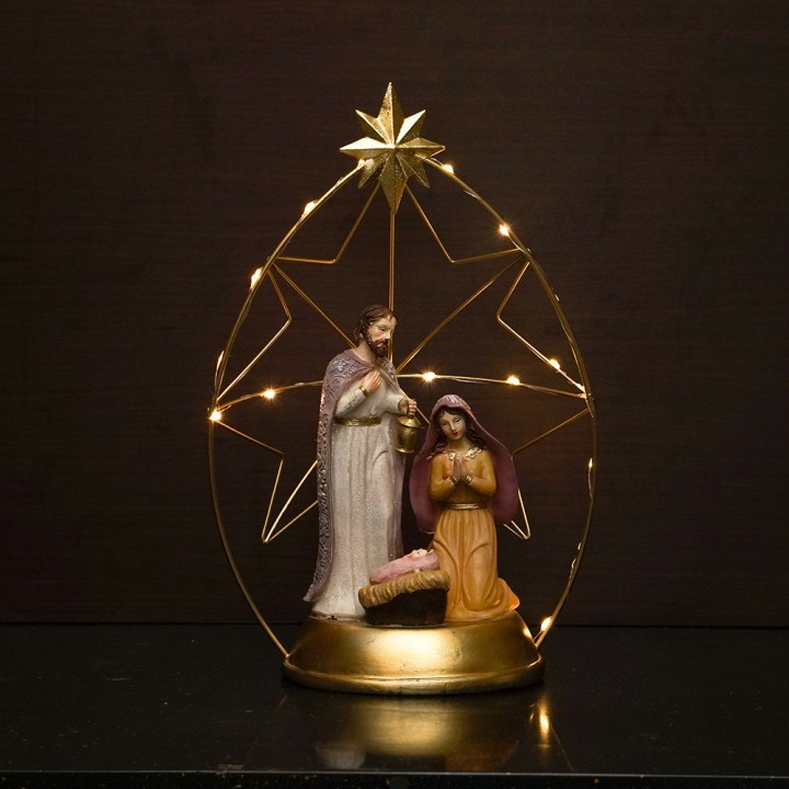 Pajangan Natal Lampu Musik Classical Palungan Lampu Lantera Pajangan Yesus lahir lampu natal hiasan 