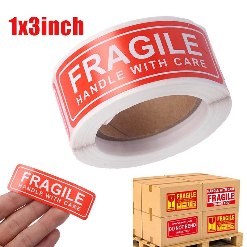 

Lakban Jangan Dibanting Sticker Fragile Unboxing Label Pengiriman Awas Pecah Sticker Label Fragile Awas Pecah 1*3inch（1 Roll/ 250 Pcs）