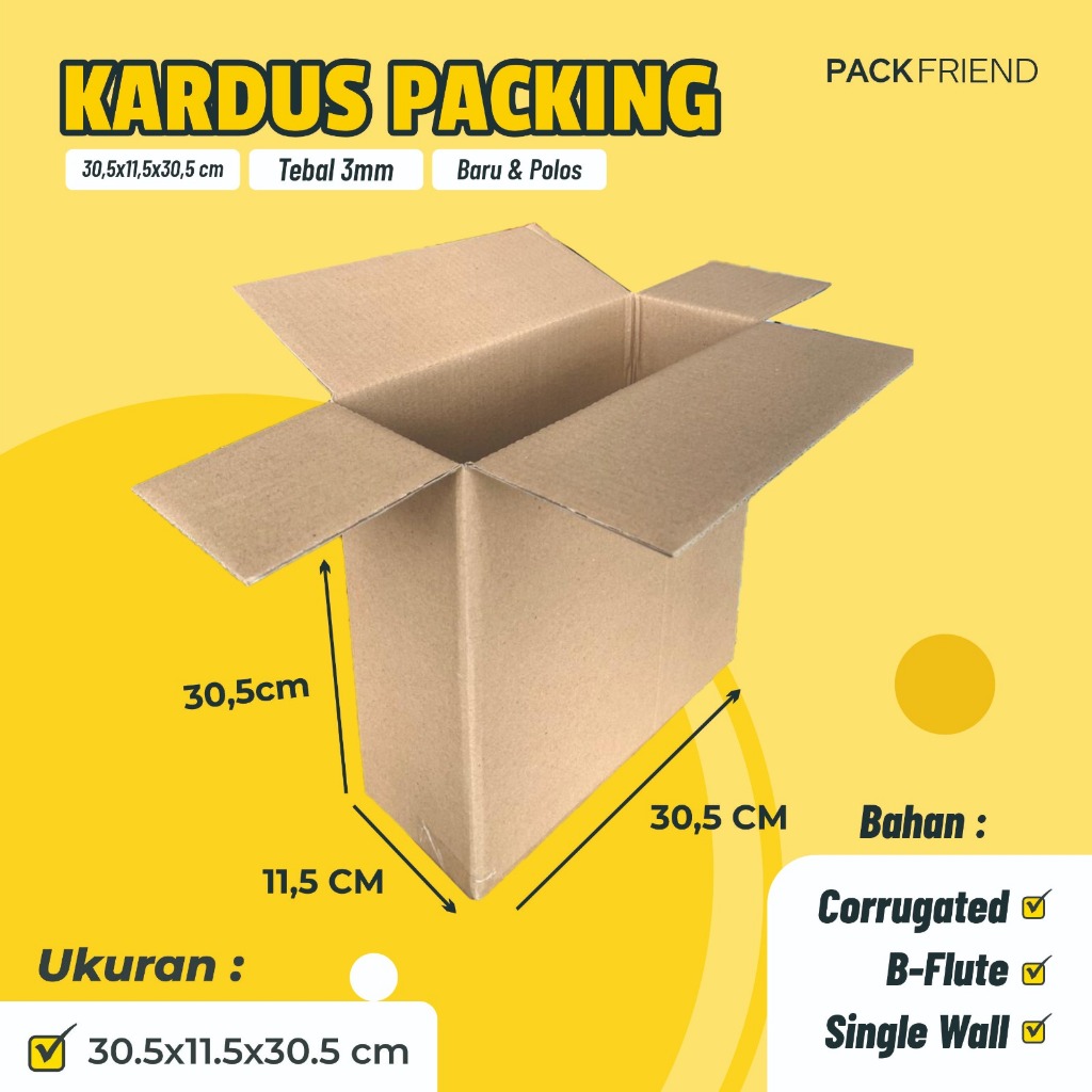 

Kardus Packing/ Box Packing uk 30.5x11.5x30.5 cm/ B-Flute/ Corrugated Box/ Packaging