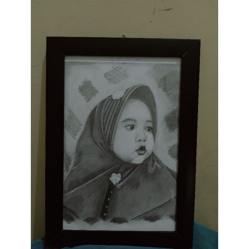 lukisan pensil A4 1wajah