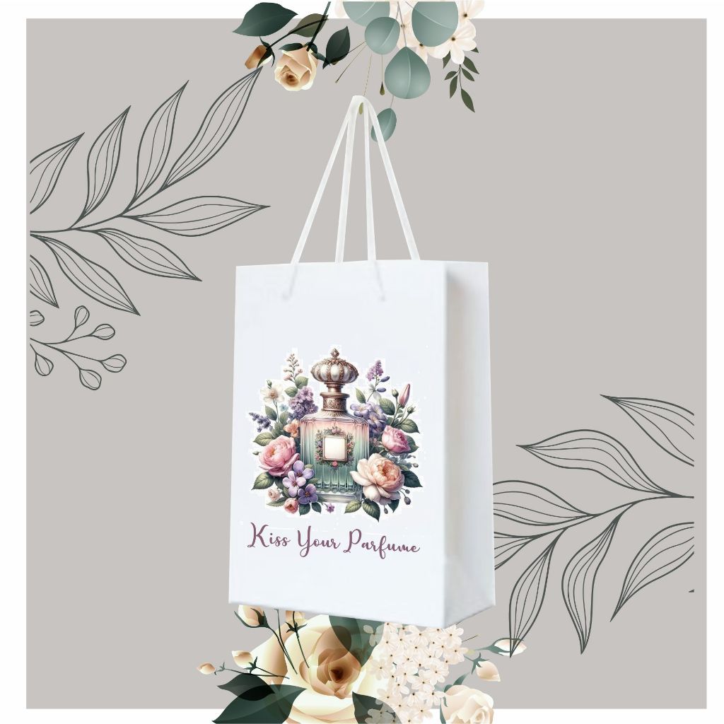 

paperbag putih parfum custom 8*5*12