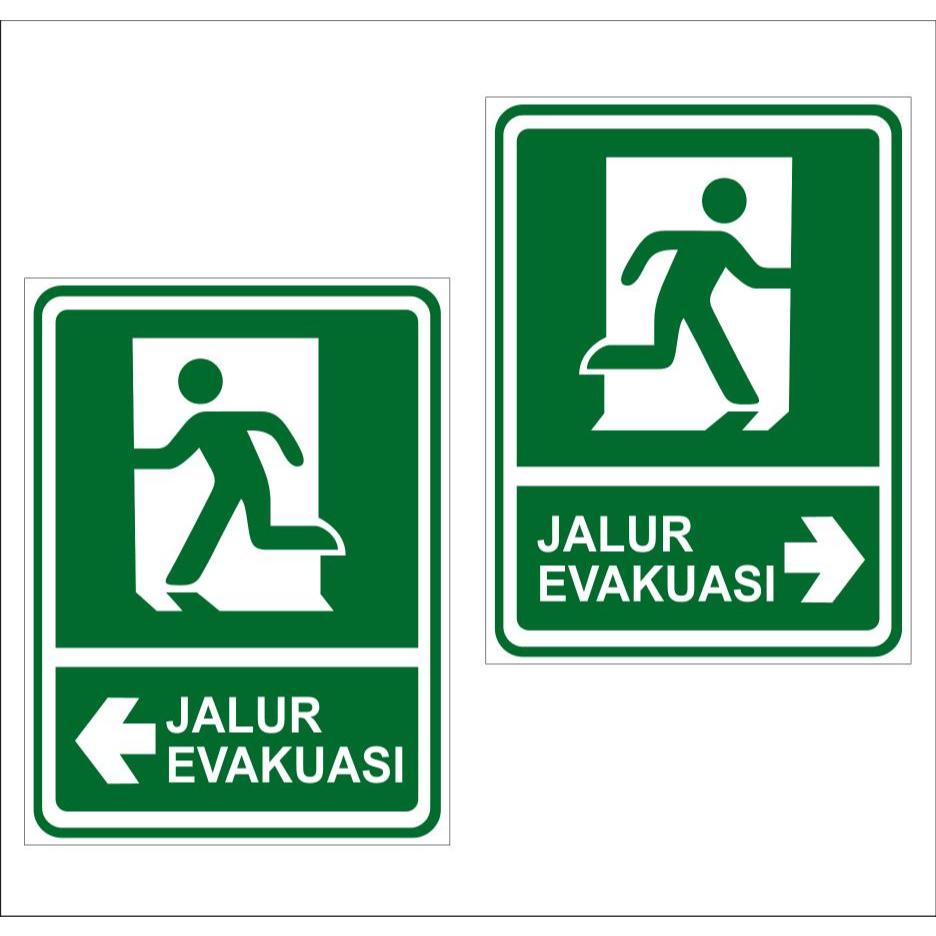 

SIGN STIKER JALUR EVAKUASI ARAH KANAN dan KIRI Uk. 30 x 45 CM RAMBU K3