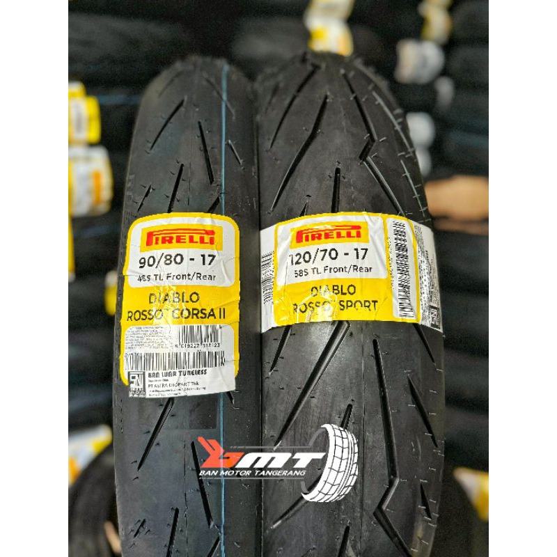 Paket ban pirelli diablo corsa II 2 uk 90/80-17 & 120/70-17 Diablo Rosso sport