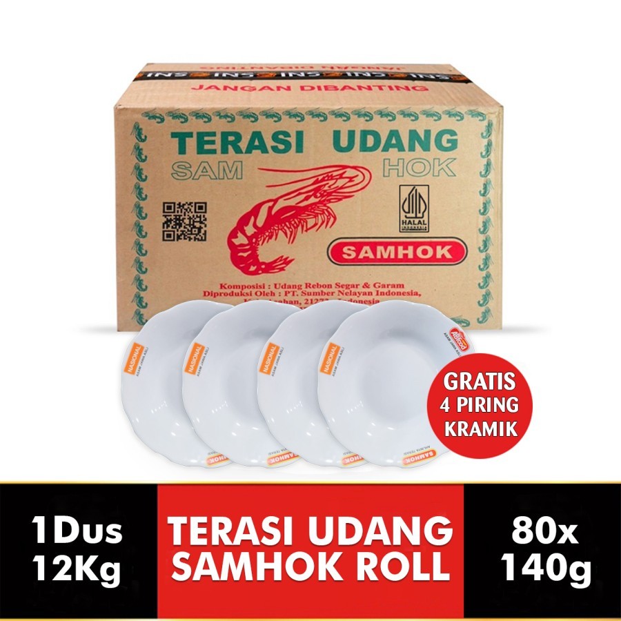 

TERASI UDANG ASLI SAMHOK BESAR/BULAT/ROLL (1 DUS) - HADIAH PIRING 4 PCS